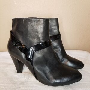 Cole Haan Womens Calico Booties Black Leather Ankle Zipper Boots Size 9 Boots